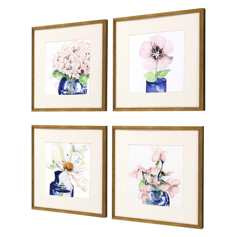 Pinto Fresh Flowers Framed Art Set of 4
