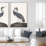 Audubon Great Heron II Framed Canvas Art