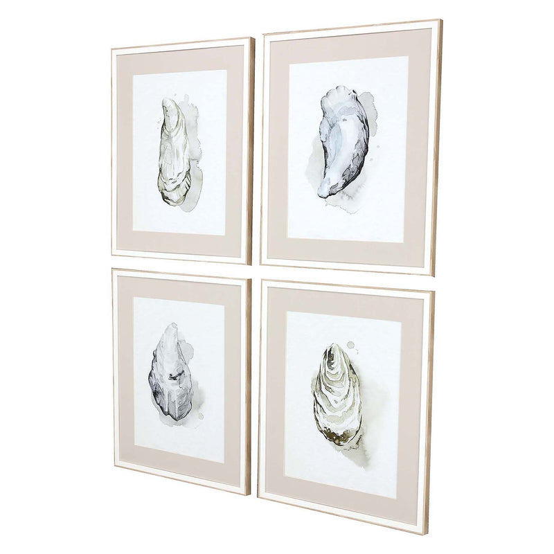 Popp Oysters on the Bay Framed Art Set of 4