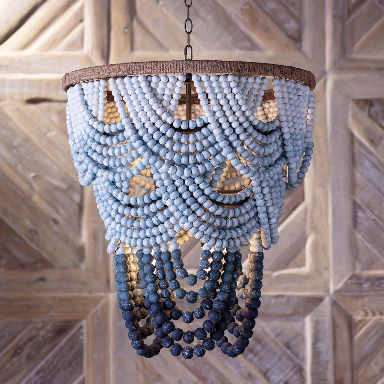 Regina Andrew Ombre Wood Bead Chandelier