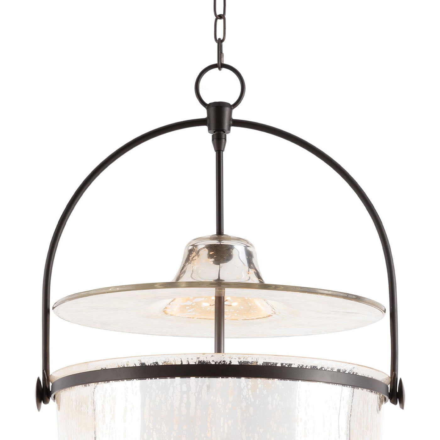 Regina Andrew Emerson Bell Jar Pendant in Antique Mercury Glass, styled in a room setting