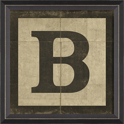 Black Block Letter B Framed Print
