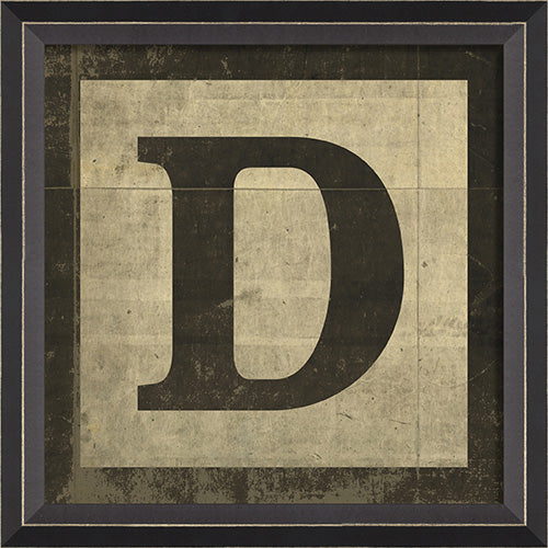 Black Block Letter D Framed Print
