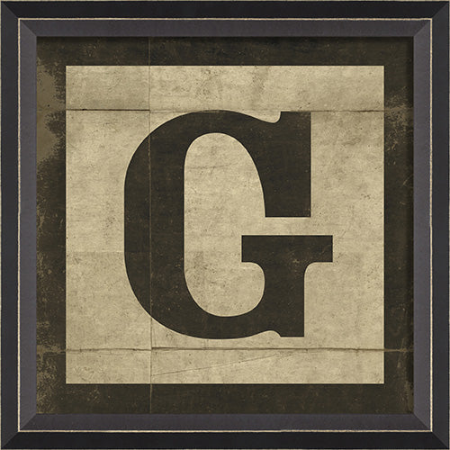 Black Block Letter G Framed Print