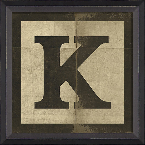 Black Block Letter K Framed Print