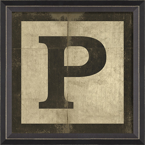 Black Block Letter P Framed Print