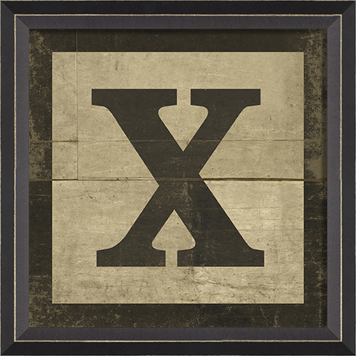 Black Block Letter X Framed Print