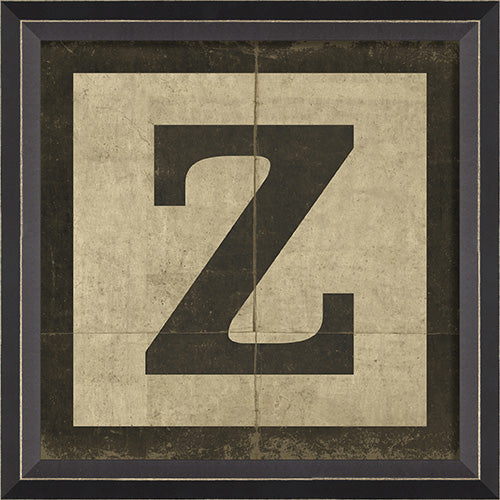 Black Block Letter Z Framed Print