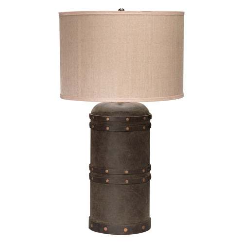 Jamie Young Barrel Vintage Leather Table Lamp
