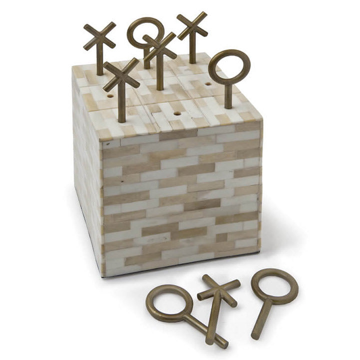 Regina Andrew Tic Tac Toe Bone Block Decorative Game