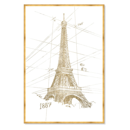 Hatcher & Ethan Golden Eiffel Tower Framed Wall Art
