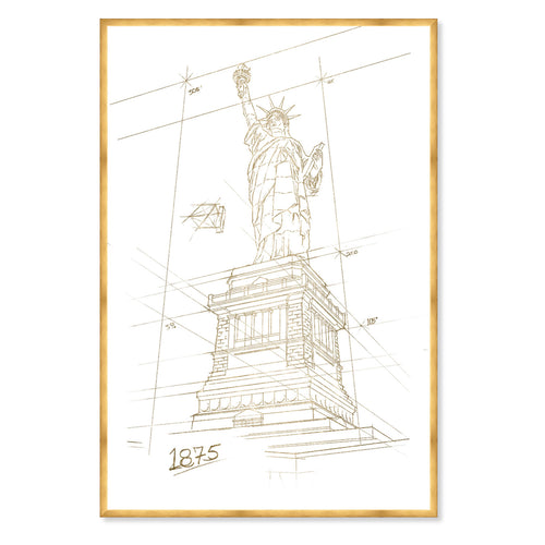 Hatcher & Ethan Golden Statue of Liberty Framed Wall Art