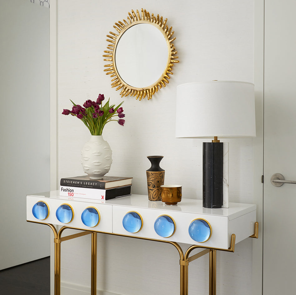 Jonathan Adler Gala Round Vase Paynes Gray