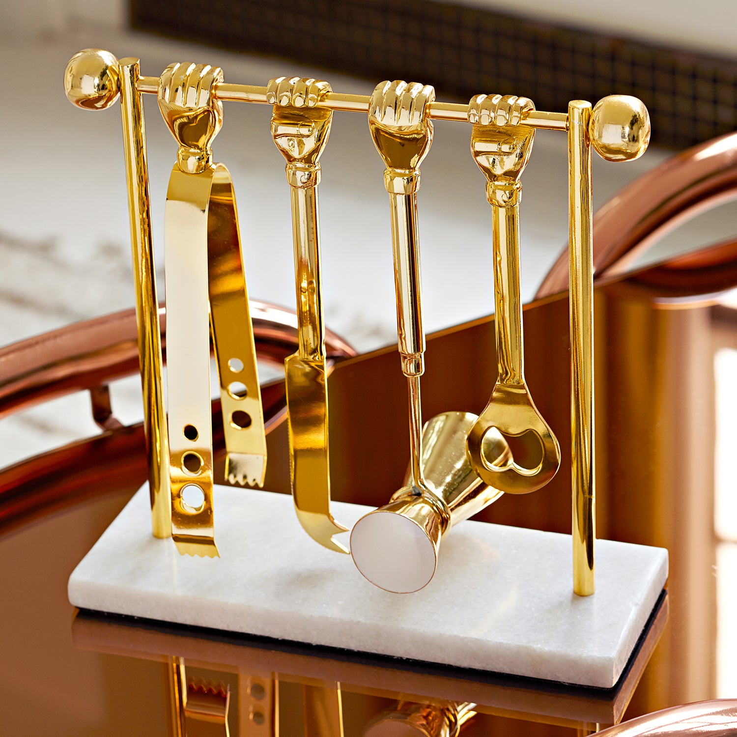 Jonathan Adler Barbell Barware Set