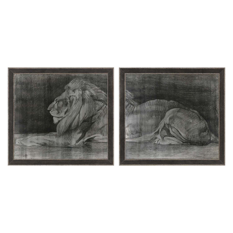 The Studio Lion Framed Art Set of 2