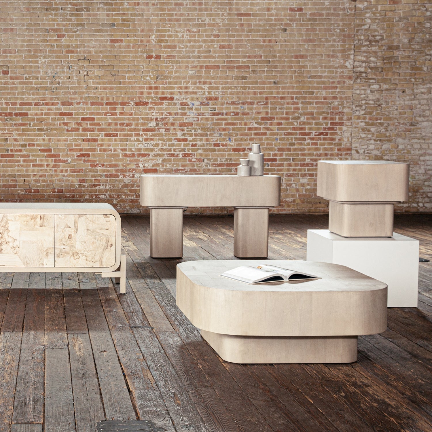 Four Hands Blanco Bleached Burl End Table Set of 2 - Final Sale