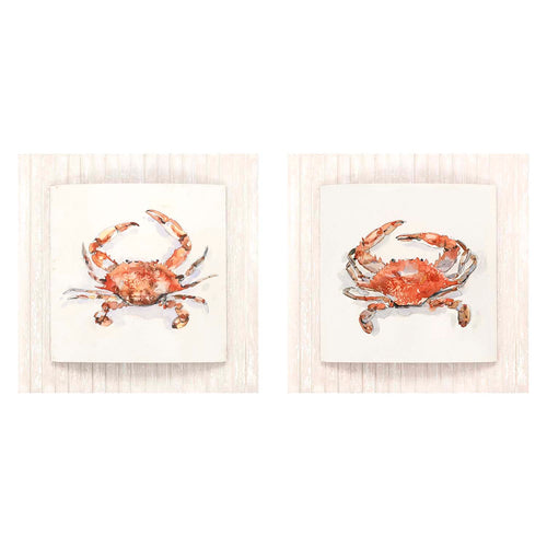 Caroline Crusty Crab Convex Outdoor Art Set of 2