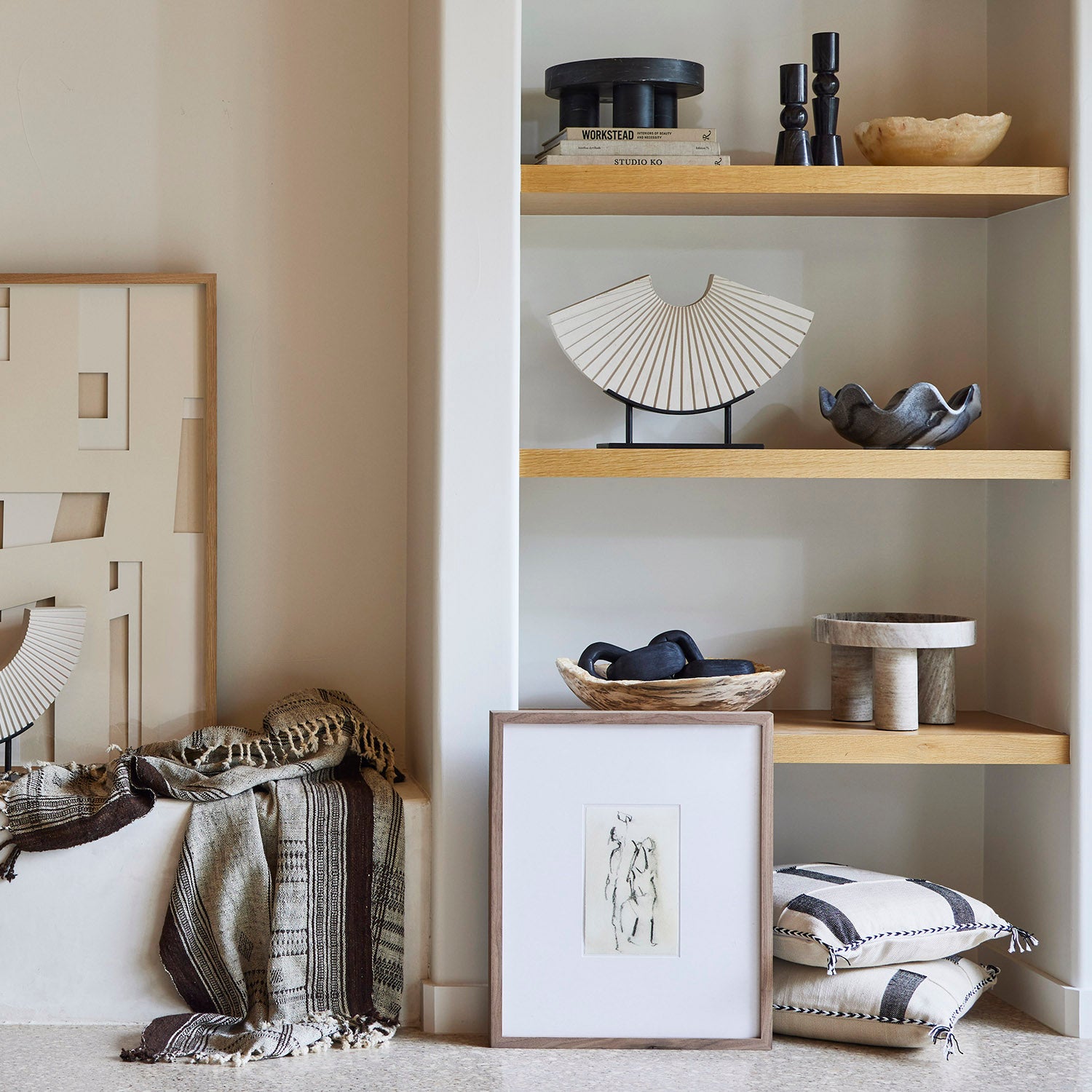 Four Hands Oval Petrified Wood Bowl