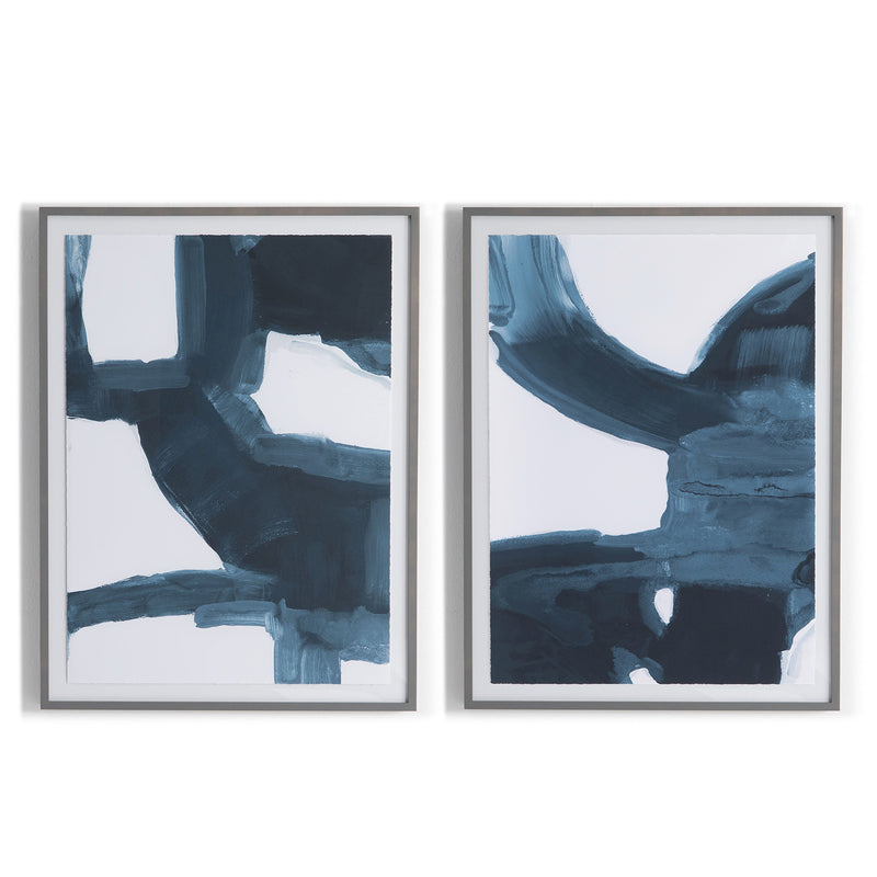 Four Hands Blue Course Framed Art Set of 2