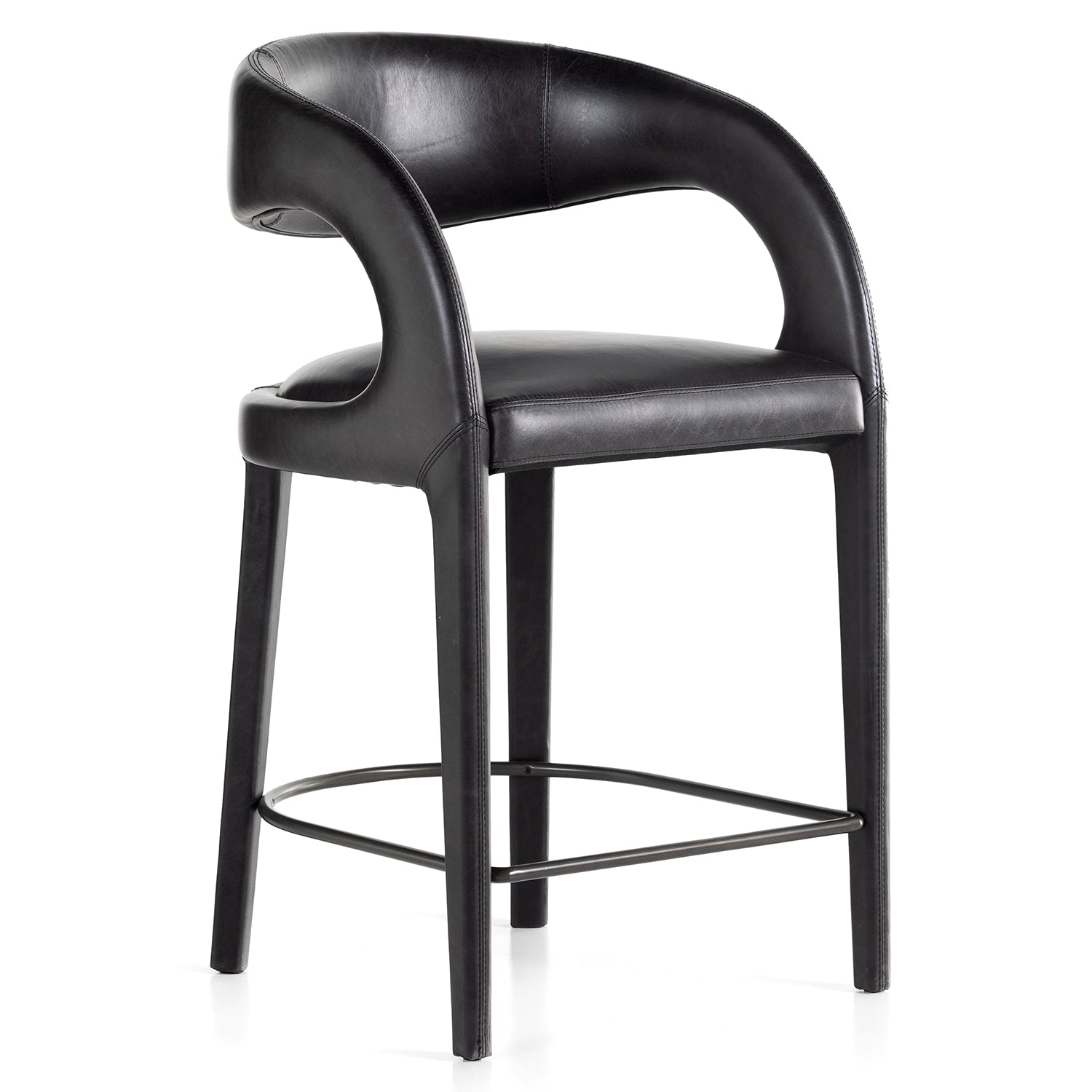 Four Hands Hawkins Leather Counter Stool
