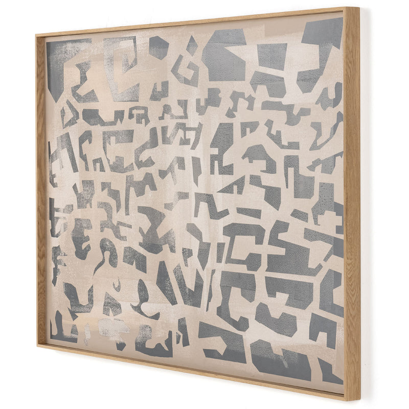 Four Hands Block III Framed Art – Paynes Gray