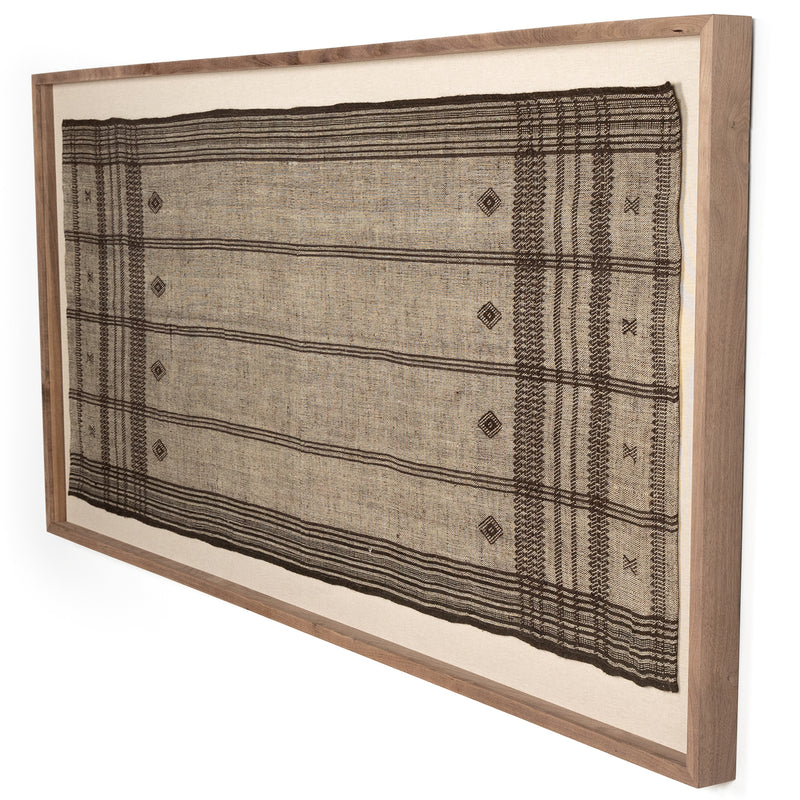 Four Hands Bhujodi Textile Framed Art Paynes Gray