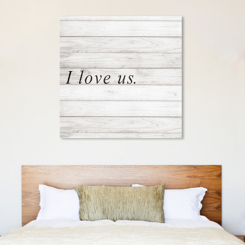 Oliver Gal I Love Us Square Canvas Wall Art
