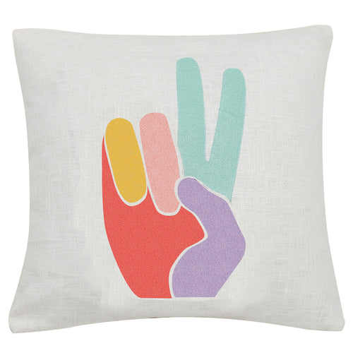 Ampersand Peace Hand Embroidered Throw Pillow