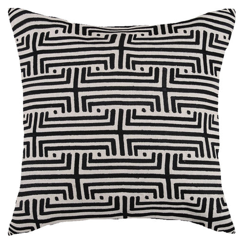 Transit Graphite Embroidered Throw Pillow