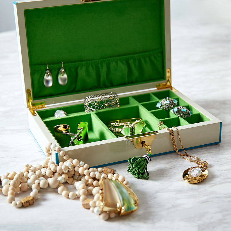 Jonathan Adler Lacquer Jewelry Box Paynes Gray