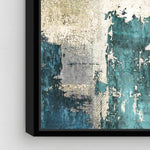 Oliver Gal Sai Verniciata Geometrica Blu Framed Canvas Wall Art