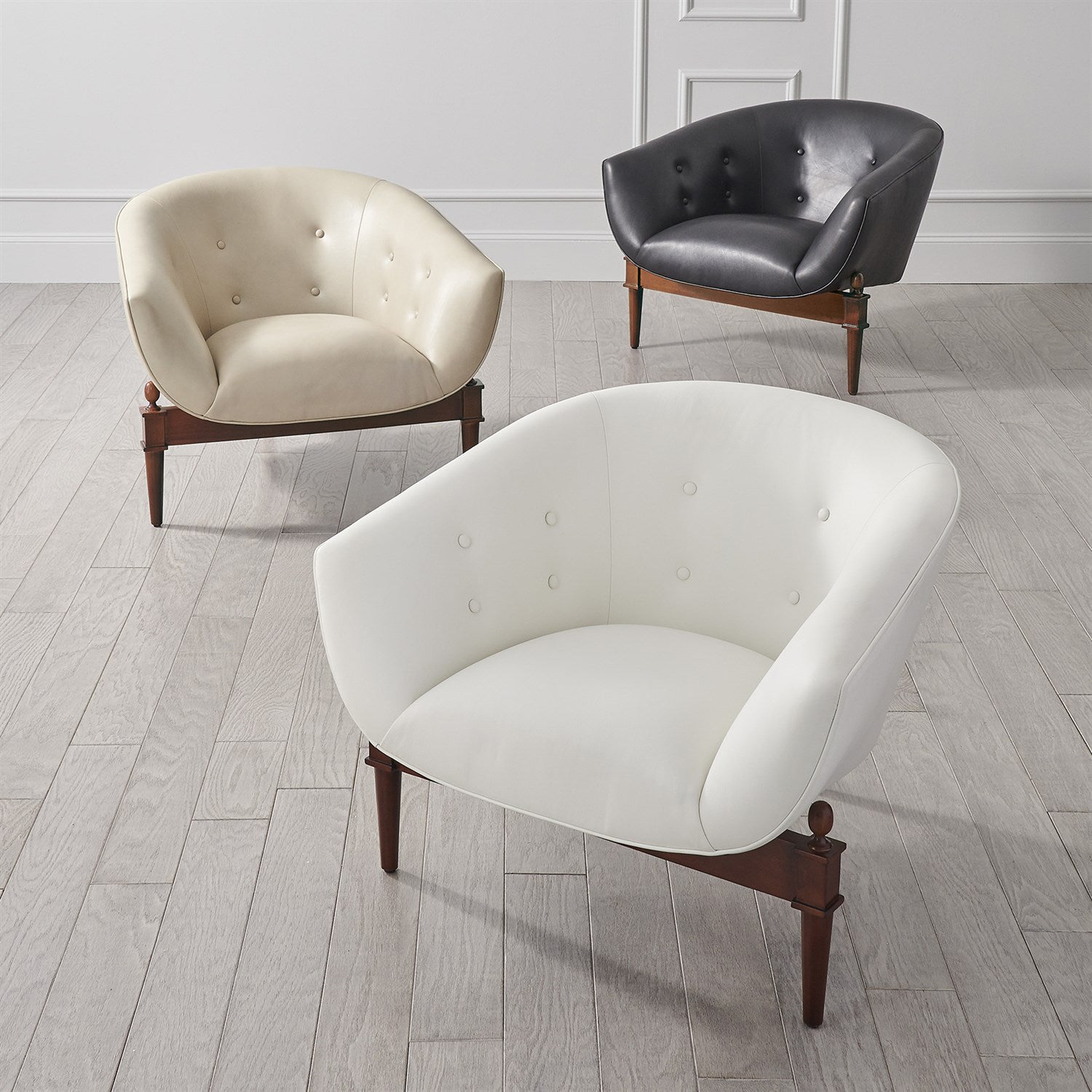 Global Views Mimi Black Leather Chair