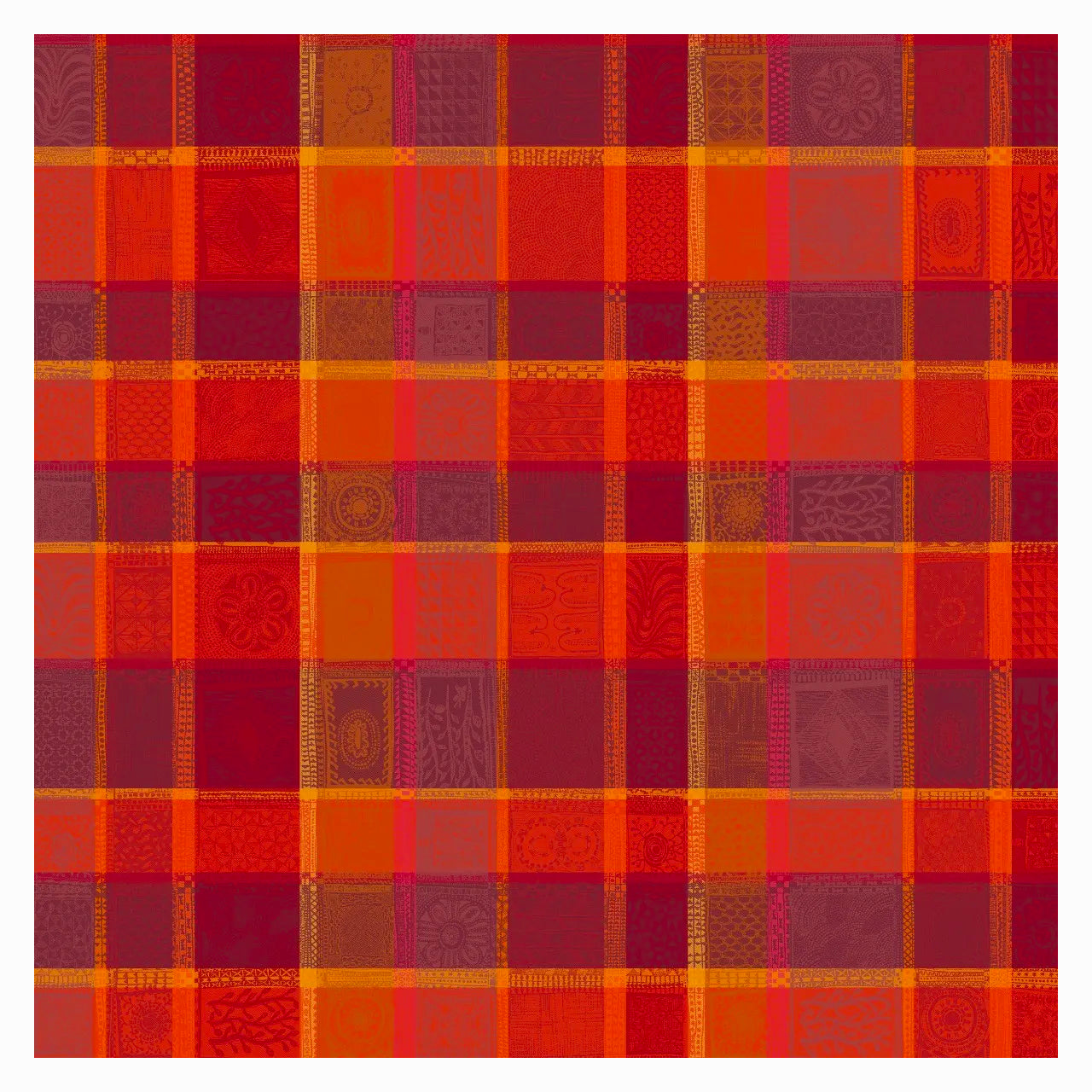 Garnier Thiebaut Mille Wax Ketchup Jacquard Tablecloth