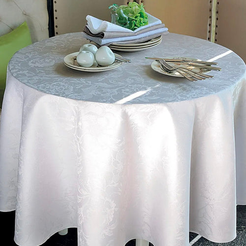 Garnier Thiebaut Mille Charmes Blanc Jacquard Tablecloth