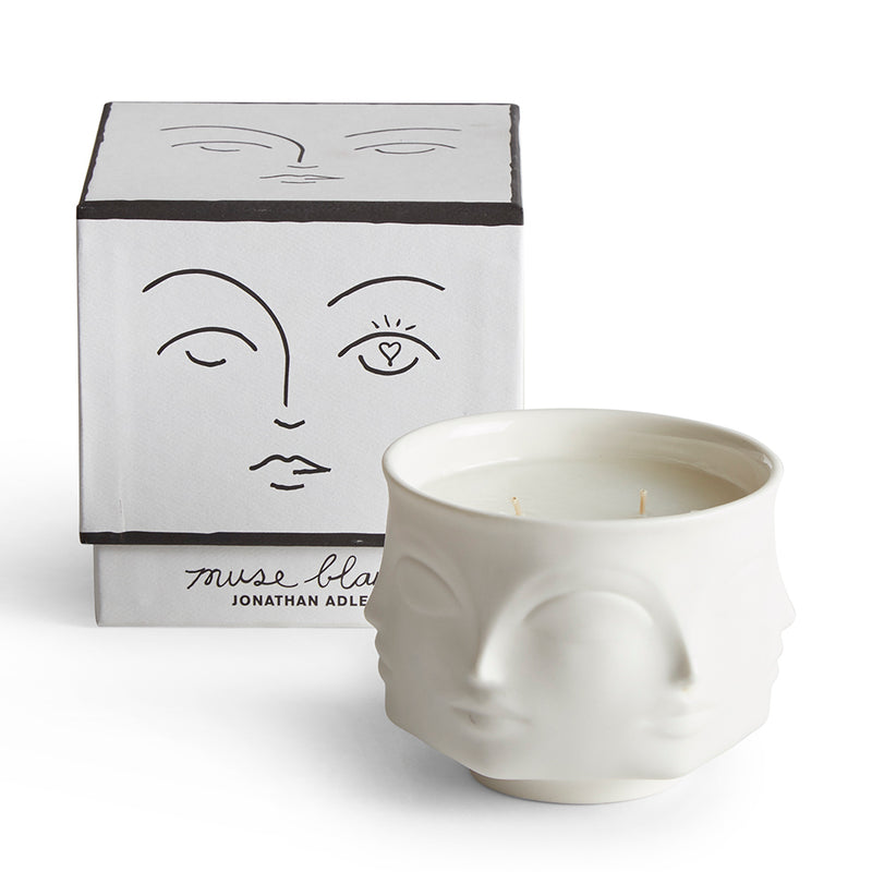Jonathan Adler Muse Blanc Ceramic Candle Paynes Gray