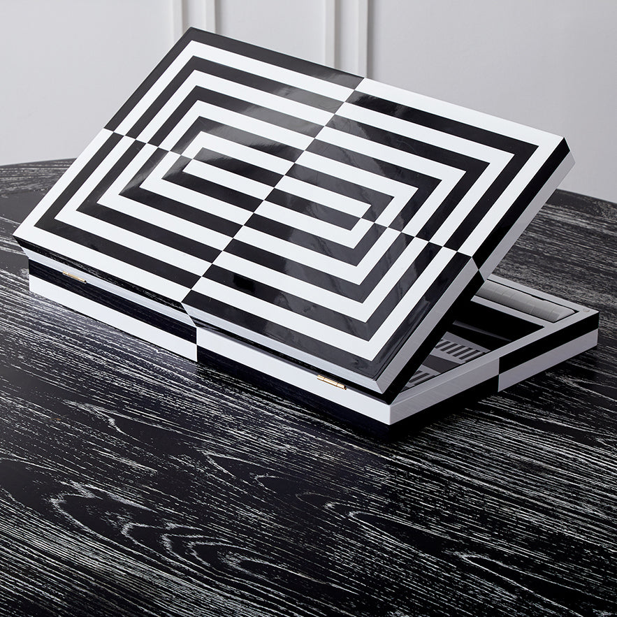 Jonathan Adler Op Art Backgammon Set