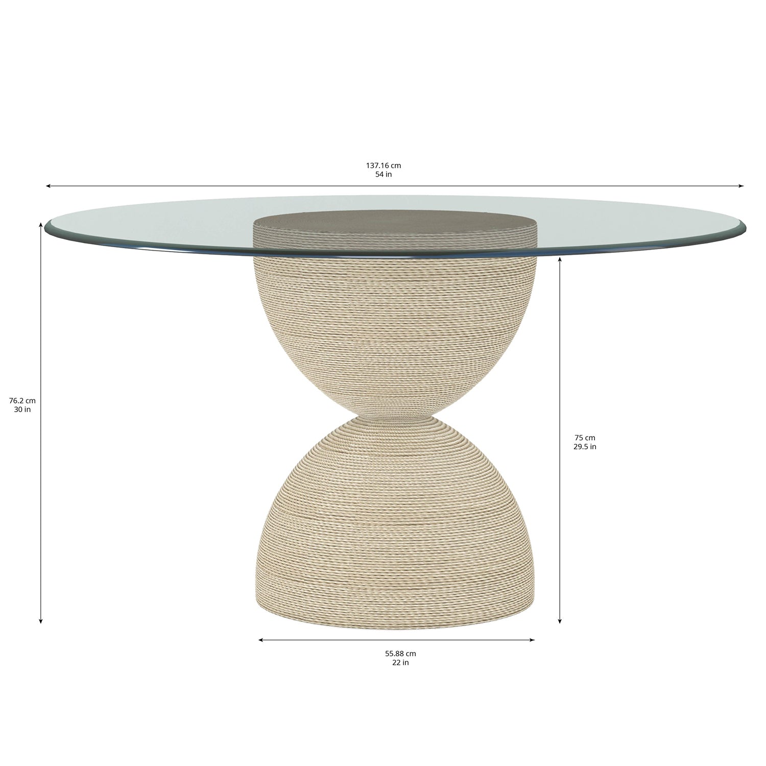 A.R.T. Furniture Cotiere Glass Top Round Dining Table