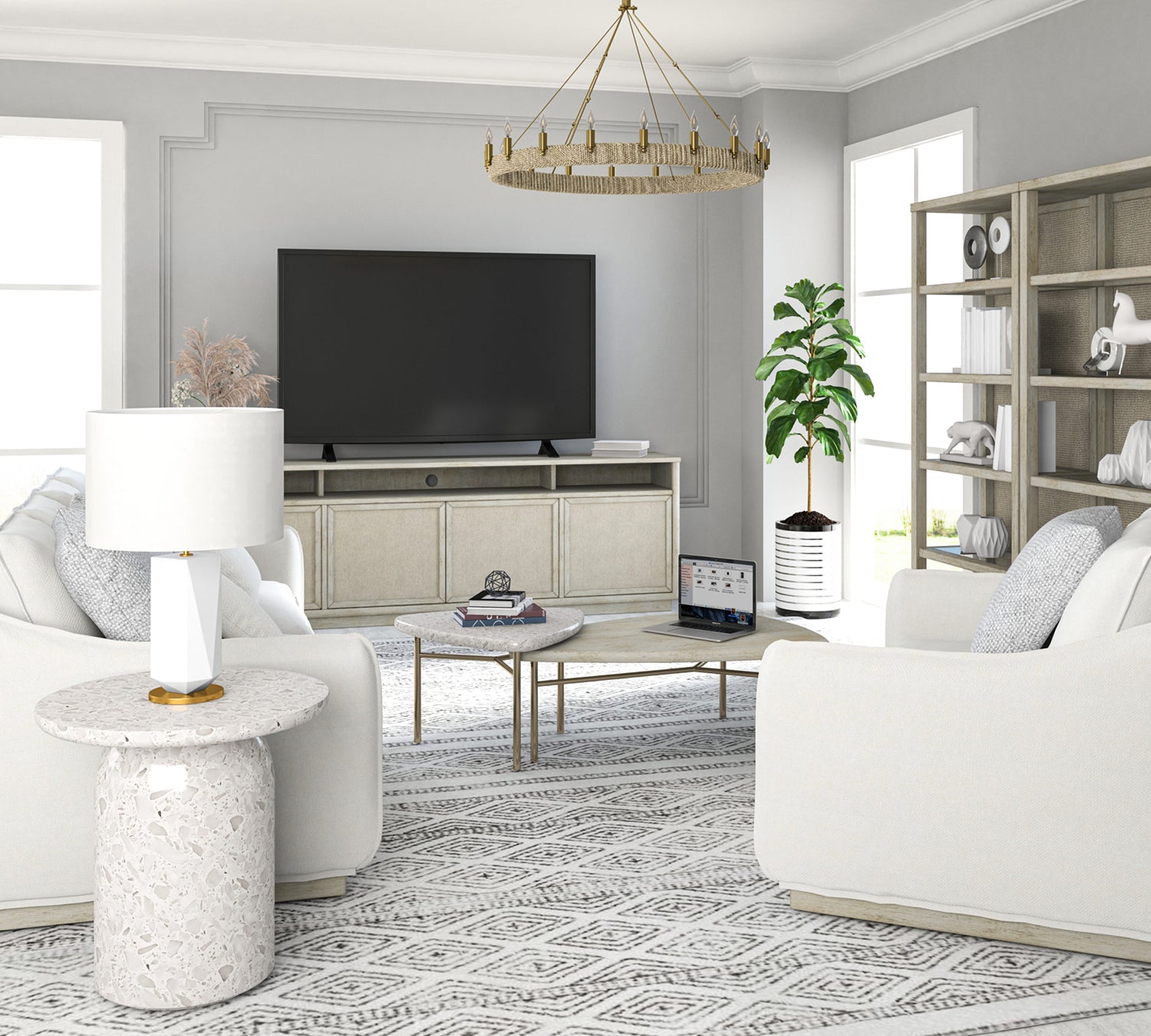 A.R.T. Furniture Cotiere Terrazzo End Table