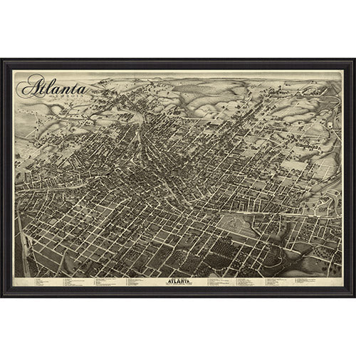 Atlanta Map 1892 Framed Print