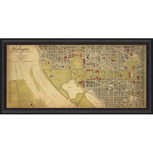 Washington DC Map 1917 Framed Print