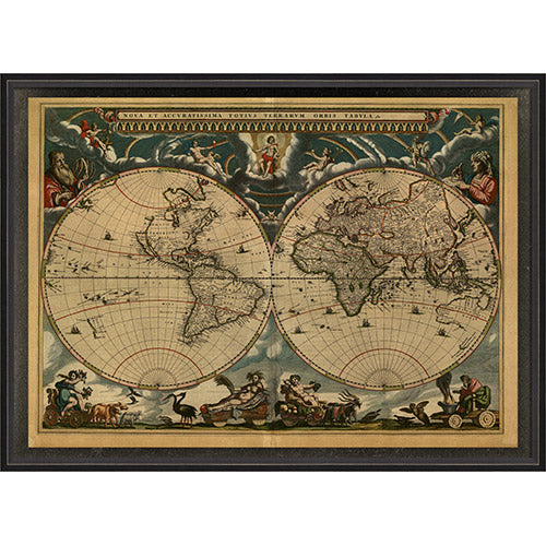 Map of the World 1664 Framed Print
