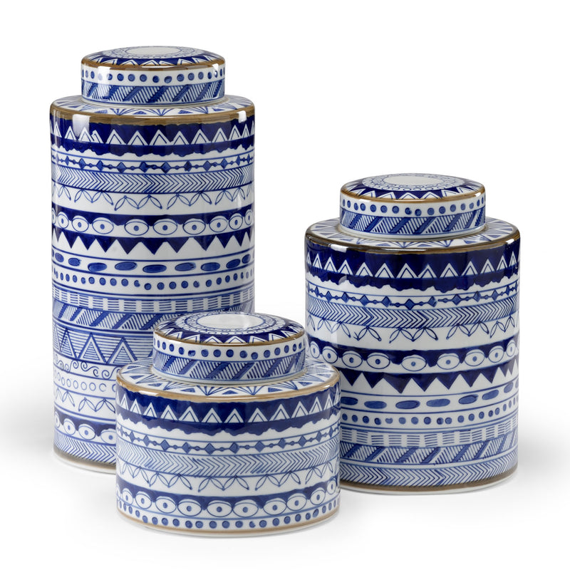 Wildwood Blue White Canister Set Of 3