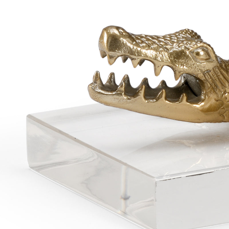 Wildwood Croc Of Brass Decorative Accent