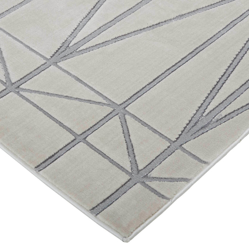 Feizy Micah Ivory Silver Machine Woven Rug Paynes Gray