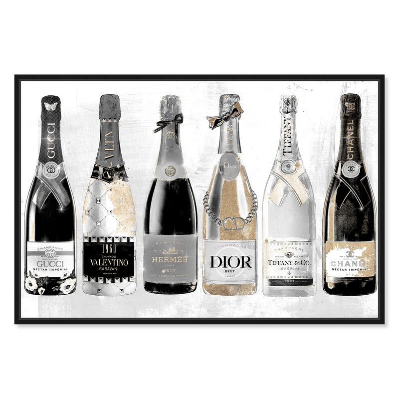 Oliver Gal Fashion Champagne Galore Day Framed Canvas Print Wall Art, 45in x 30in
