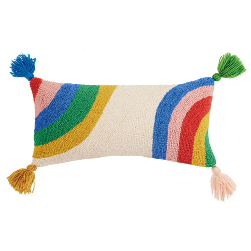 Ampersand Rainbow Tassel Hook Throw Pillow