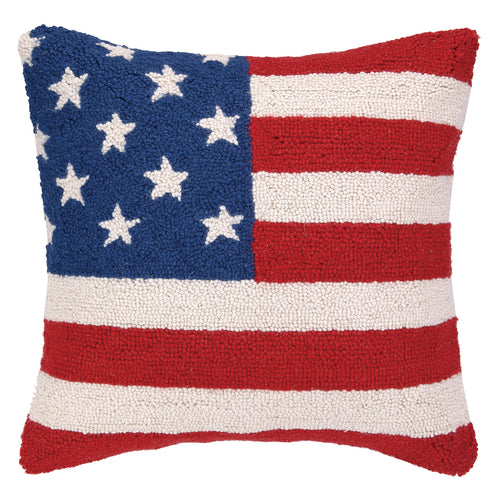 America Flag Hook Throw Pillow