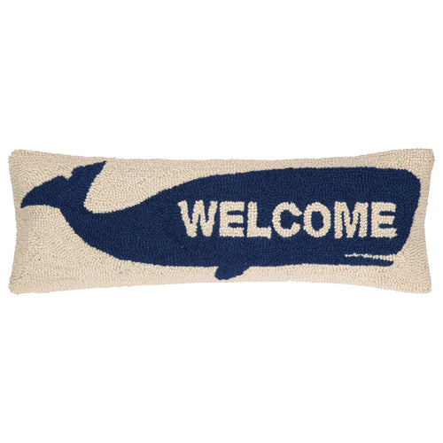 Welcome Whale Hook Throw Pillow