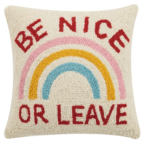 Be Nice or Leave Hook Throw Pillow