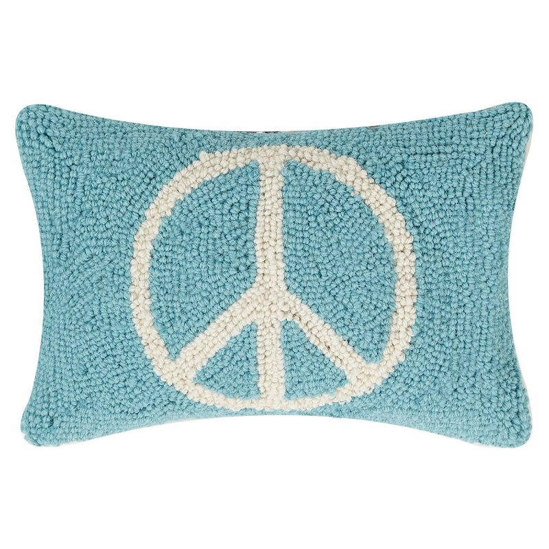 Blue Peace Hook Throw Pillow